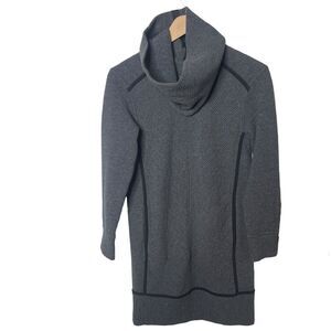Lululemon On Repeat Dress Removable Cowl Neck Textured Gray Long Sleeve 2